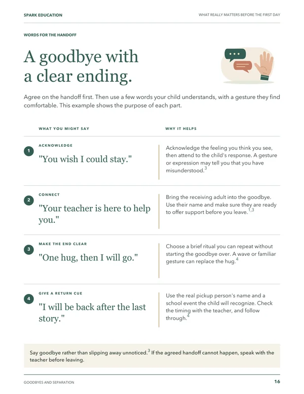 A goodbye with a clear ending: words for the handoff and why they help