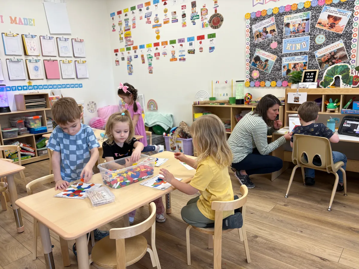 Inside a Spark Academy classroom — small group learning with teacher guidance